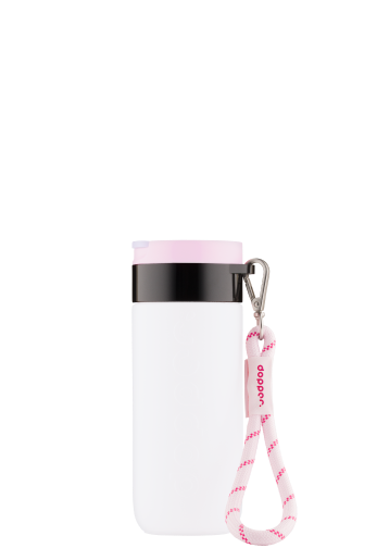 Wrist Cord - Black Mug Ring - Cherry Pink