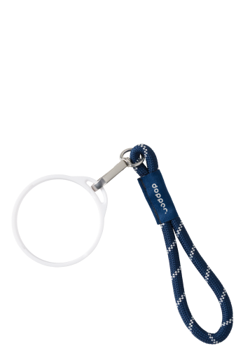 Wrist Cord - White Mug Ring - Midnight Silver