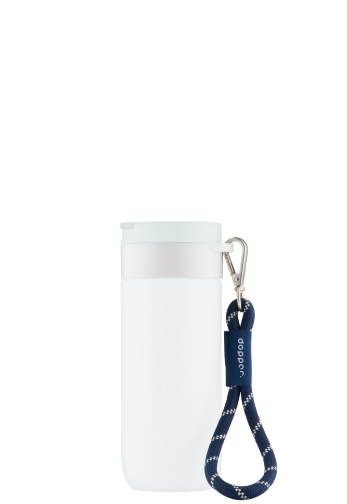 Wrist Cord - White Mug Ring - Midnight Silver