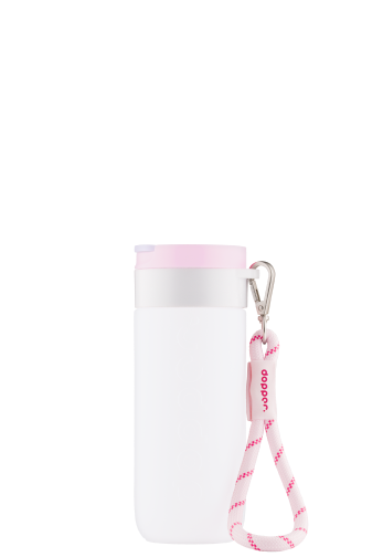 Wrist Cord - White Mug Ring - Cherry Pink