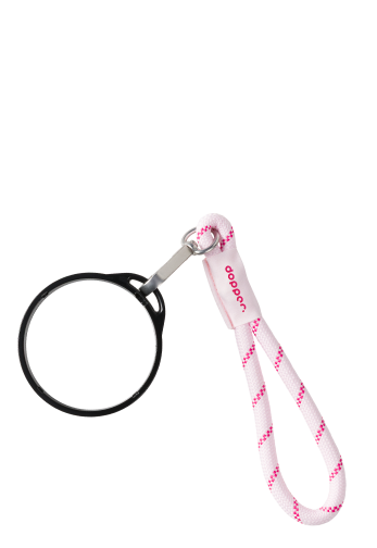 Wrist Cord - Black Mug Ring - Cherry Pink